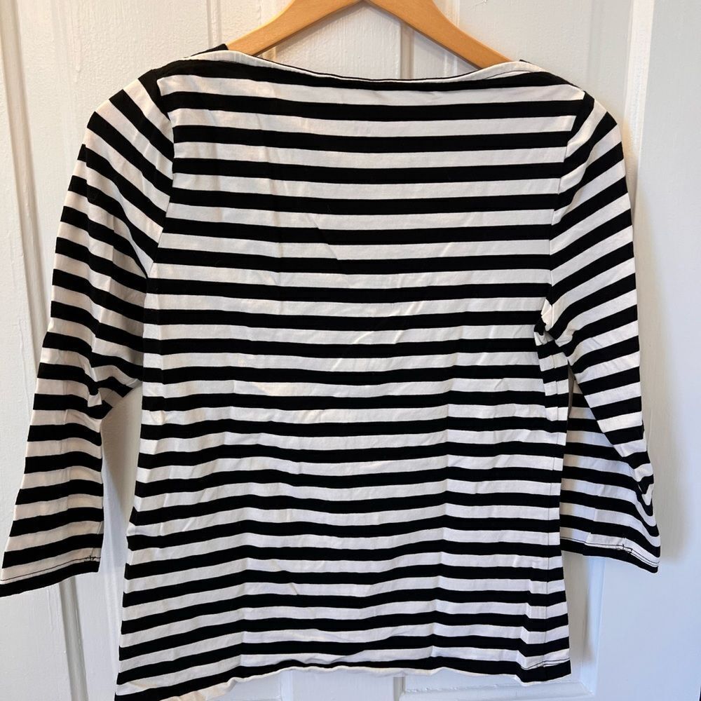 a new day // Palm Tree Embroidered Striped Boatneck Tee - Picture 5 of 5